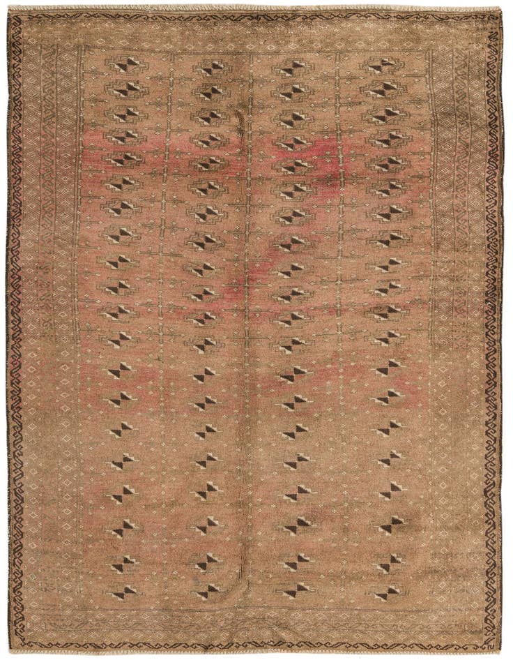 Detail image of 3' 10 x 6' 4 Hand Knotted Balouch Persian Wool Rug