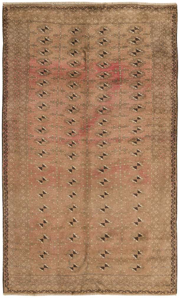 3' 10 x 6' 4 Hand Knotted Balouch Persian Wool Rug