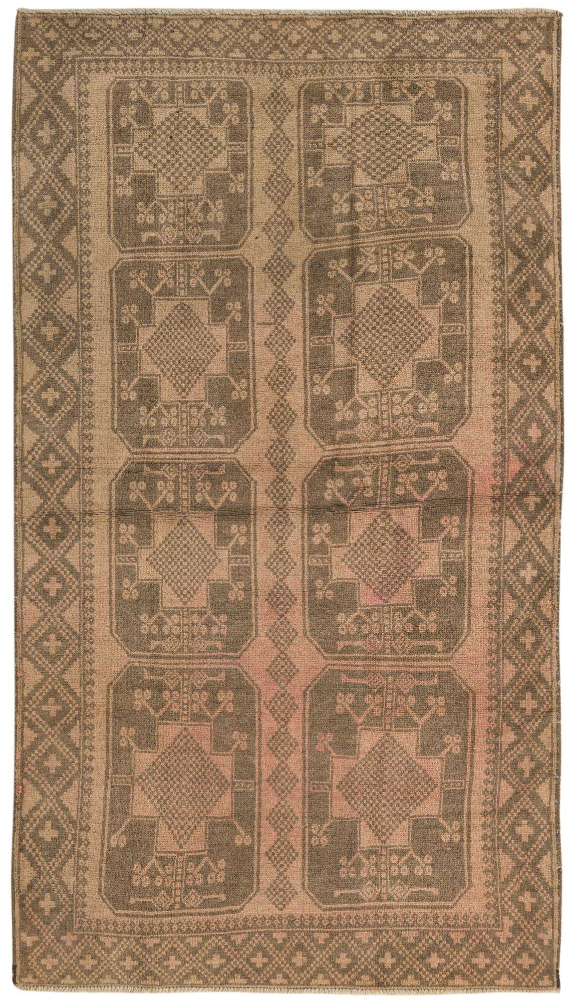 3' 7 x 6' 7 Hand Knotted Balouch Persian Wool Rug