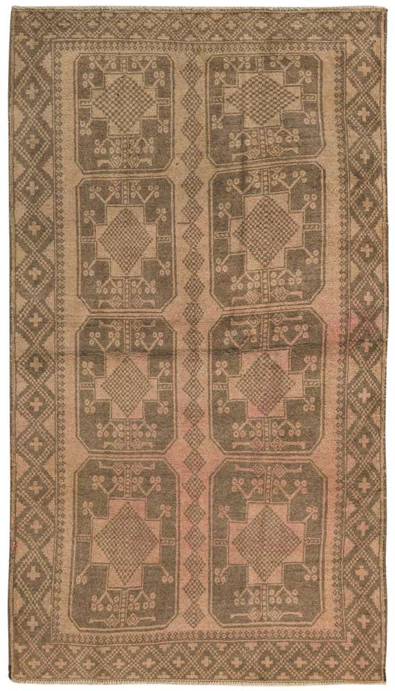 3' 7 x 6' 7 Hand Knotted Balouch Persian Wool Rug