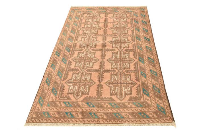 3' 6 x 6' 3 Hand Knotted Balouch Persian Wool Rug