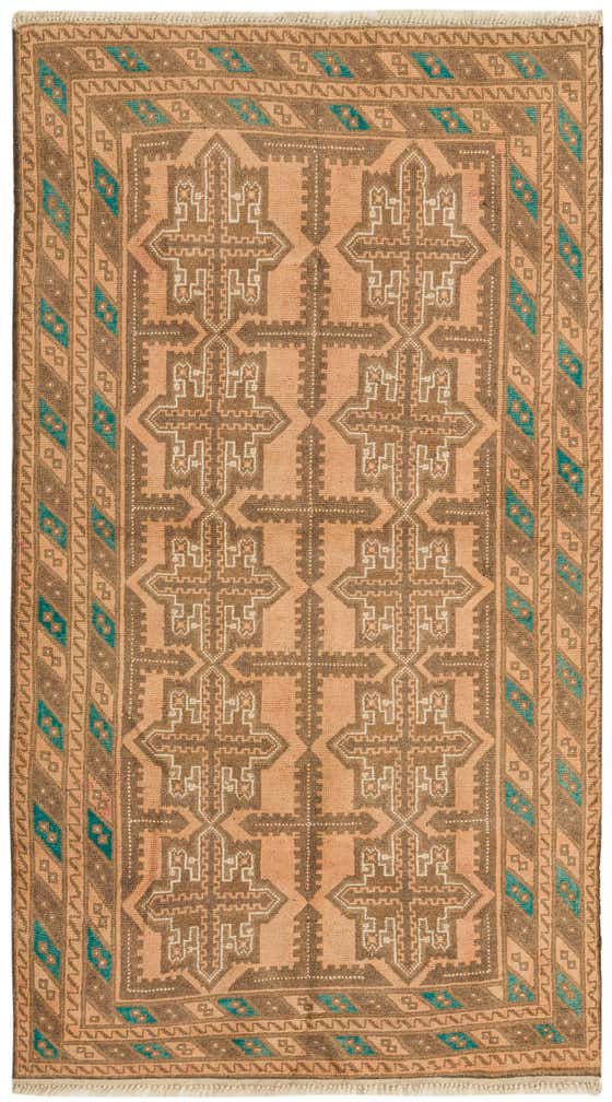 3' 6 x 6' 3 Hand Knotted Balouch Persian Wool Rug