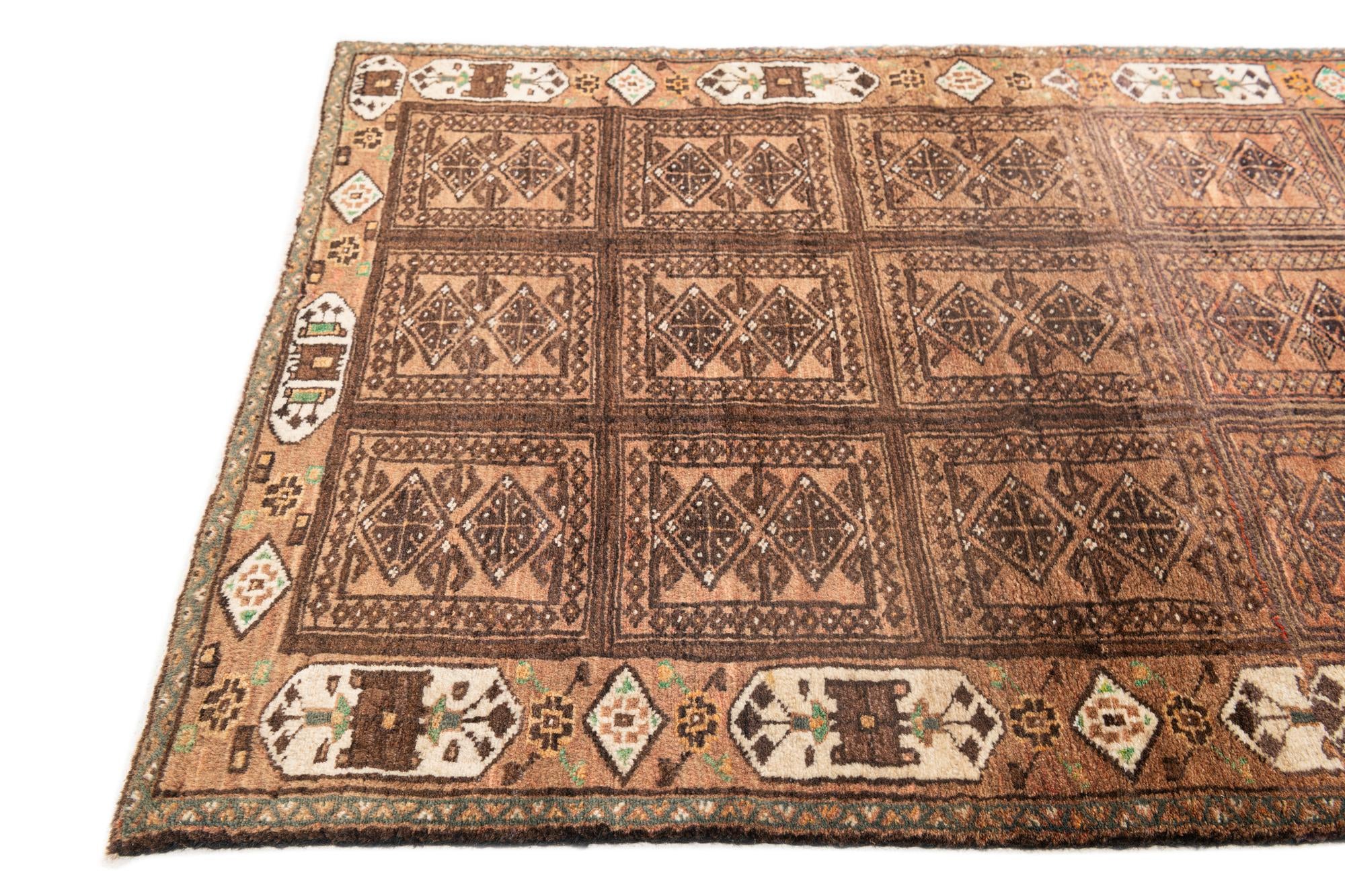 3' 2 x 4' 10 Hand Knotted Balouch Persian Wool Rug