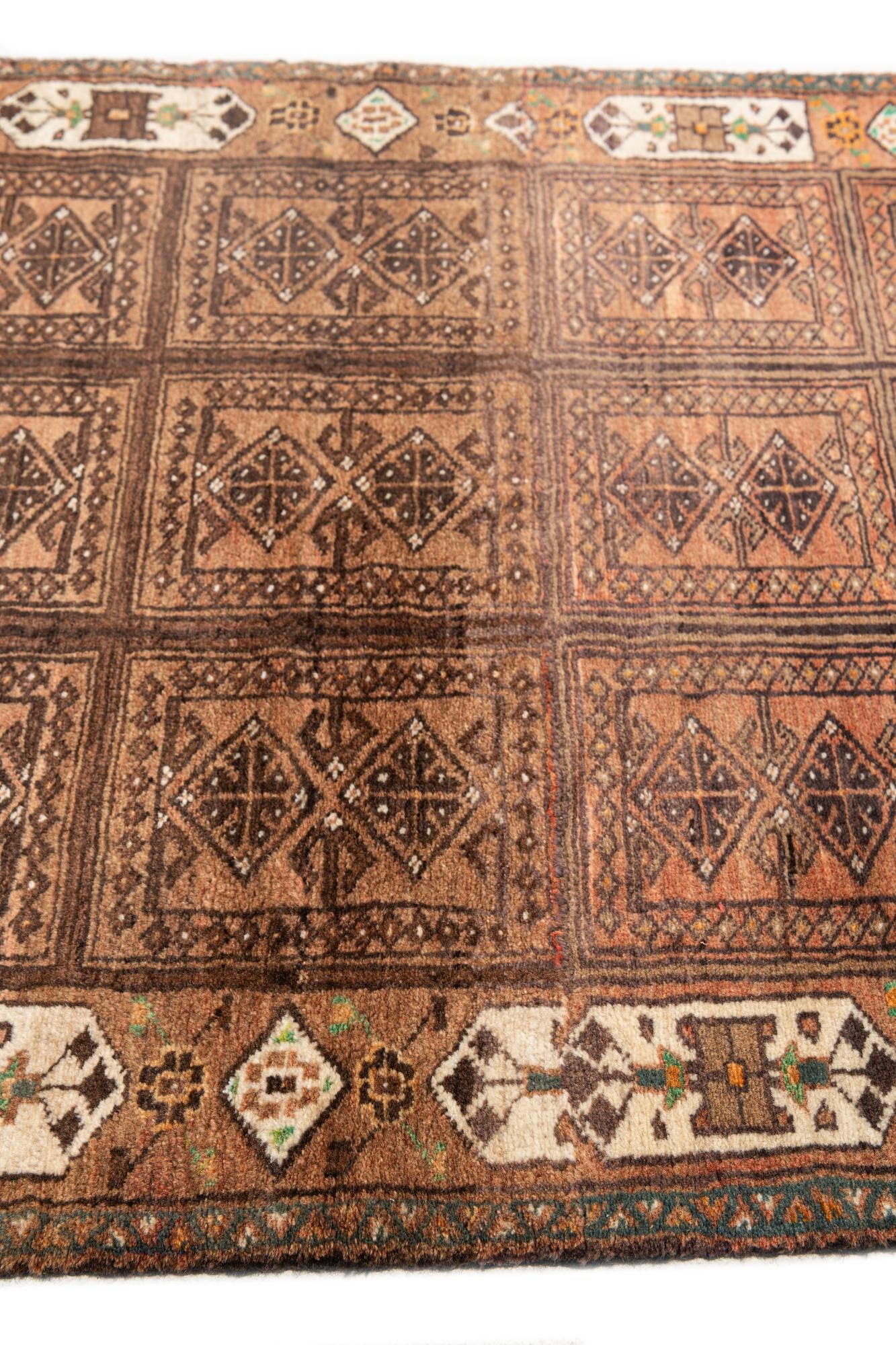 3' 2 x 4' 10 Hand Knotted Balouch Persian Wool Rug