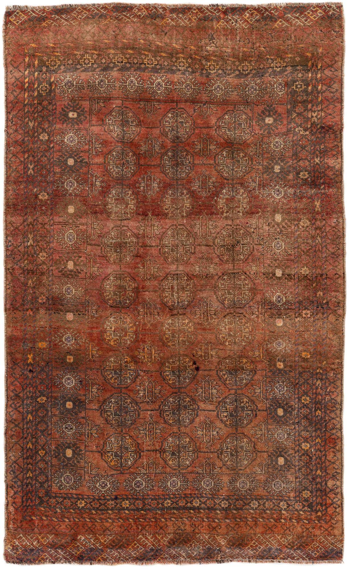 3' 9 x 5' 11 Hand Knotted Balouch Persian Wool Rug