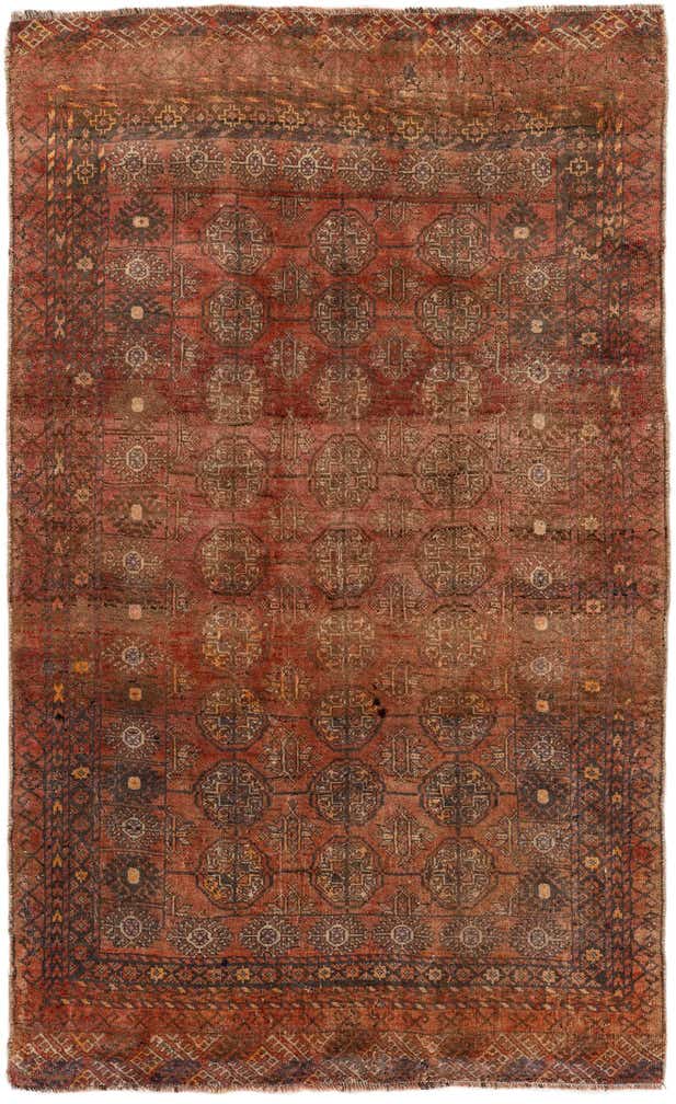3' 9 x 5' 11 Hand Knotted Balouch Persian Wool Rug