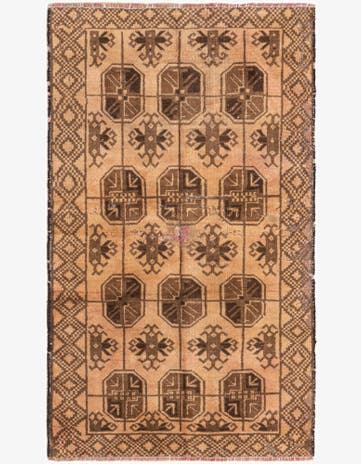 2' 9 x 4' 8 Hand Knotted Balouch Persian Wool Rug