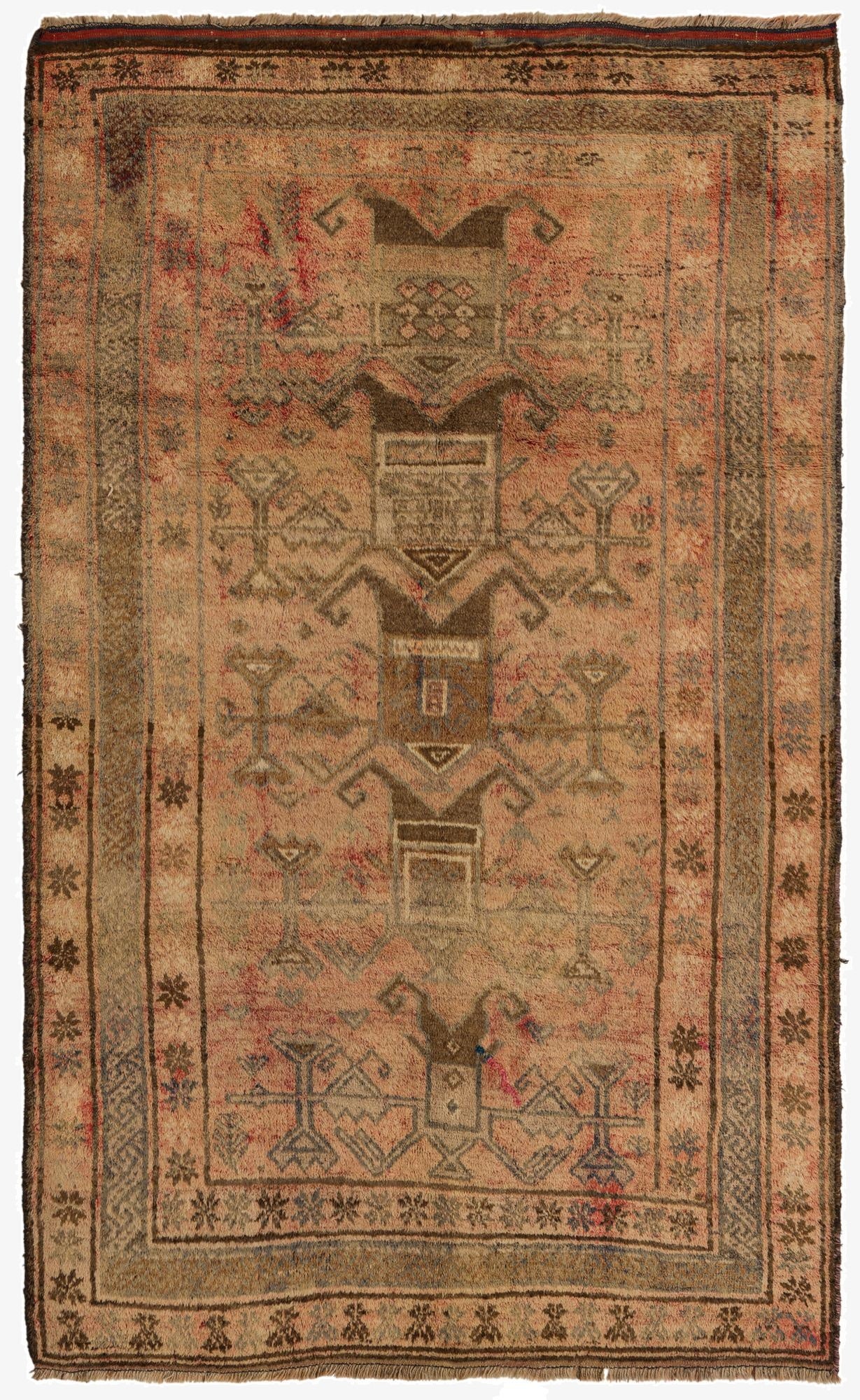 5' x 8' 1  Hand Knotted Balouch Persian Wool Rug