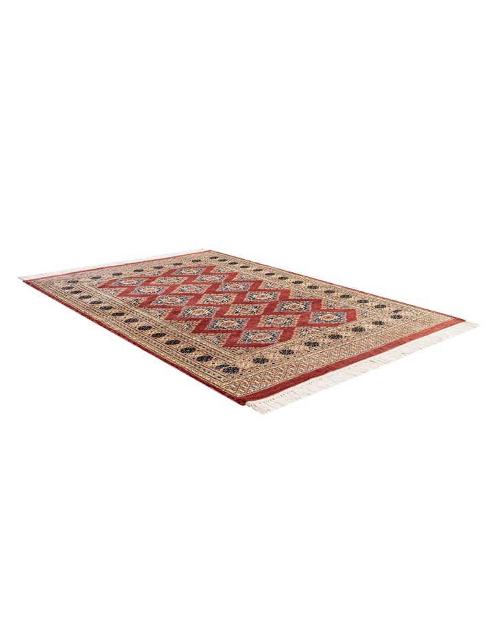 4' 3 x 6' 1 Hand Knotted Bokhara Oriental Wool Rug