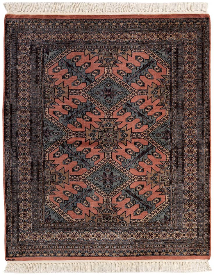 Detail image of 4' 2 x 6' Hand Knotted Bokhara Wool Rug