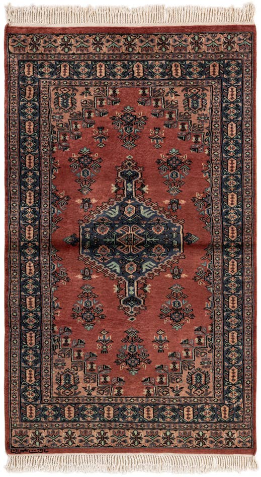 Detail image of 3' 2 x 5' 3 Hand Knotted Bokhara Oriental Wool Rug