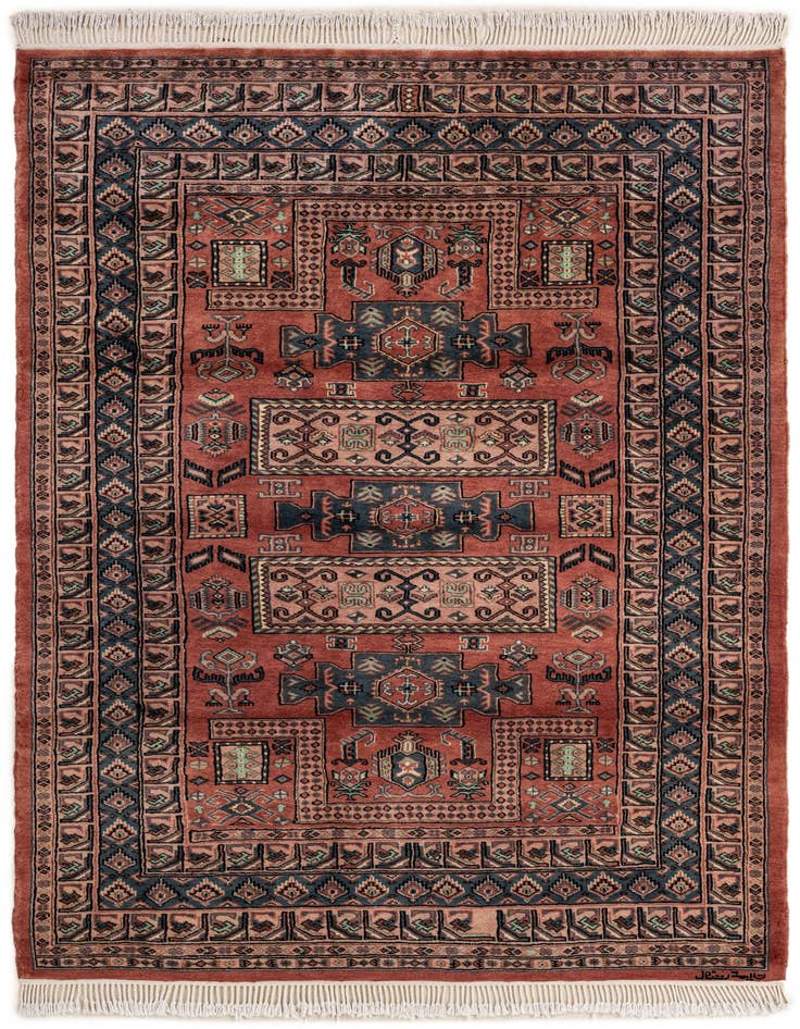 Detail image of 4' 5 x 6' 5 Hand Knotted Bokhara Wool Rug