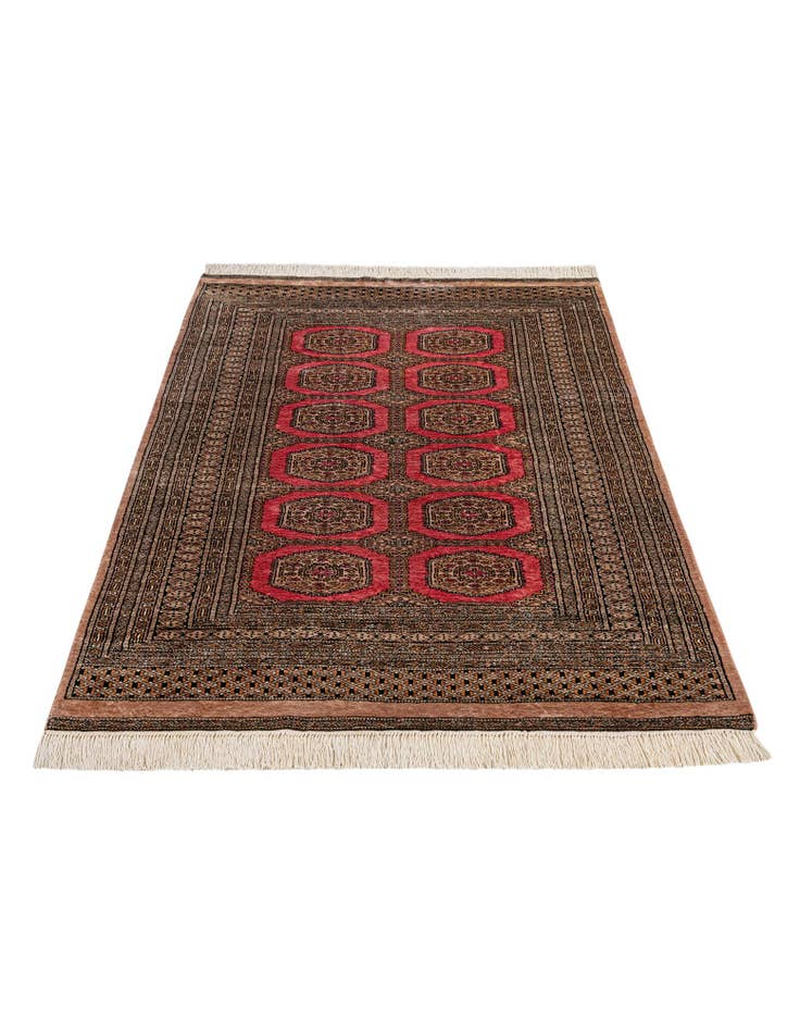 Detail image of 4' 2 x 6' 6 Hand Knotted Bokhara Wool Rug