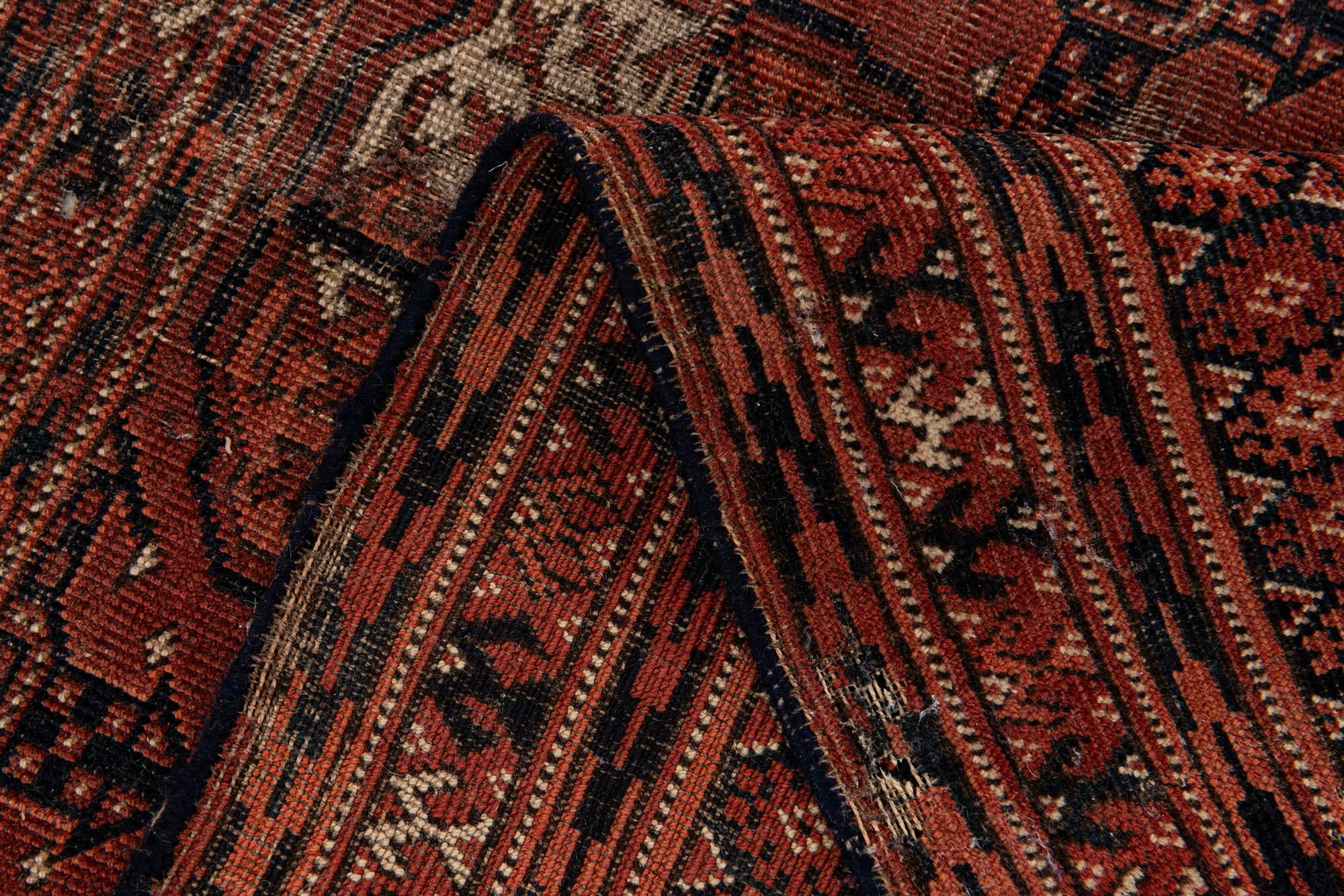 4' 4 x 5' 5 Hand Knotted Bokhara Oriental Wool Rug