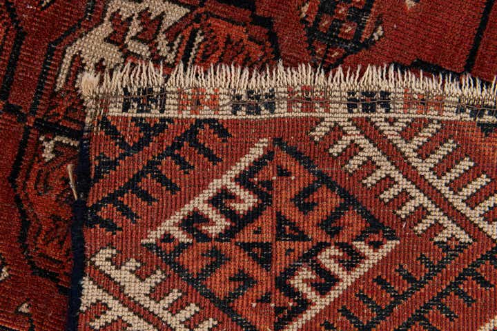 4' 4 x 5' 5 Hand Knotted Bokhara Oriental Wool Rug