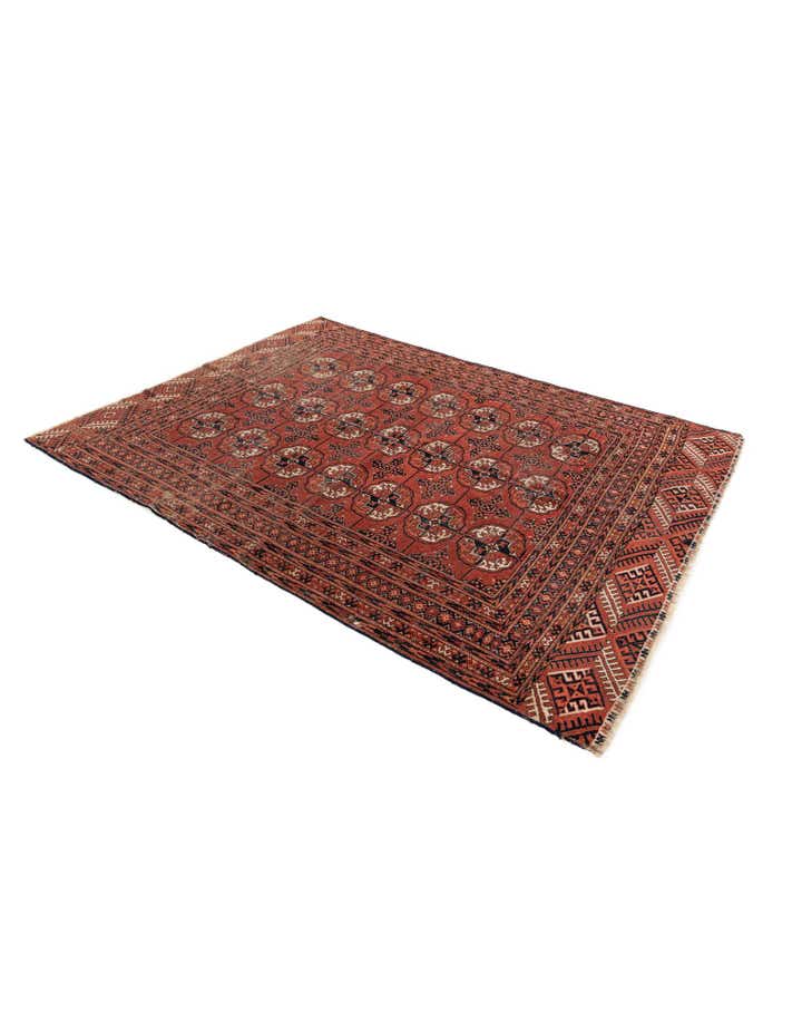 4' 4 x 5' 5 Hand Knotted Bokhara Oriental Wool Rug