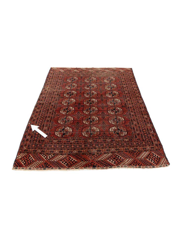 4' 4 x 5' 5 Hand Knotted Bokhara Oriental Wool Rug