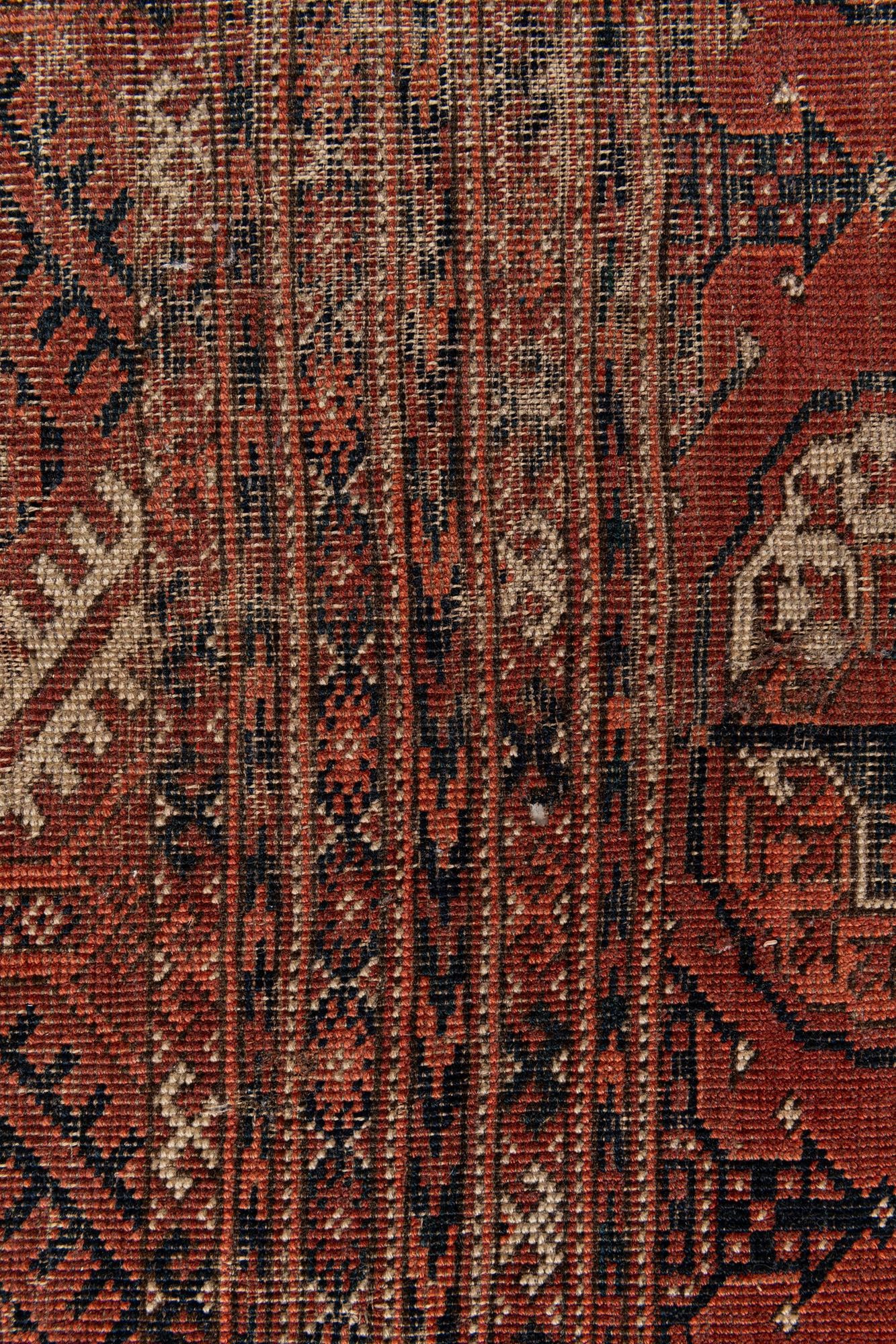 4' 4 x 5' 5 Hand Knotted Bokhara Oriental Wool Rug