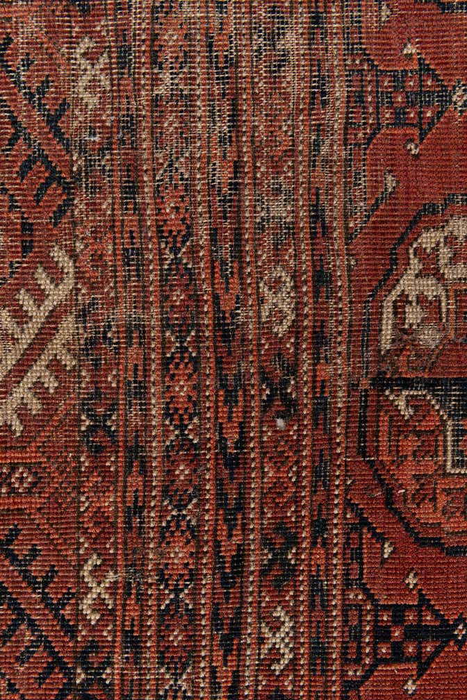 4' 4 x 5' 5 Hand Knotted Bokhara Oriental Wool Rug
