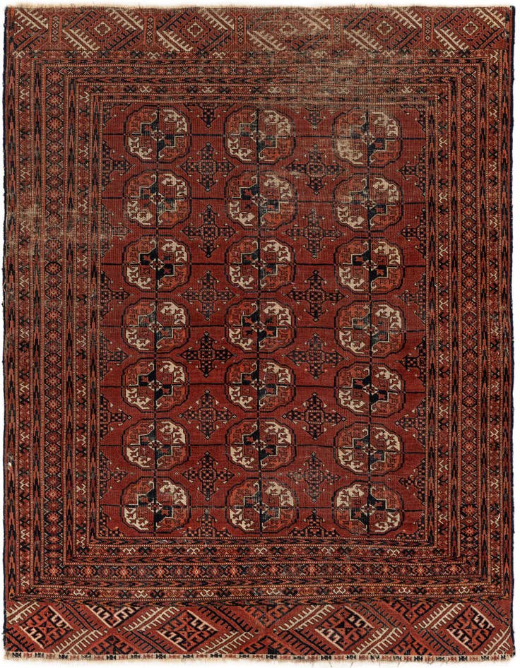 Detail image of 4' 4 x 5' 5 Hand Knotted Bokhara Oriental Wool Rug
