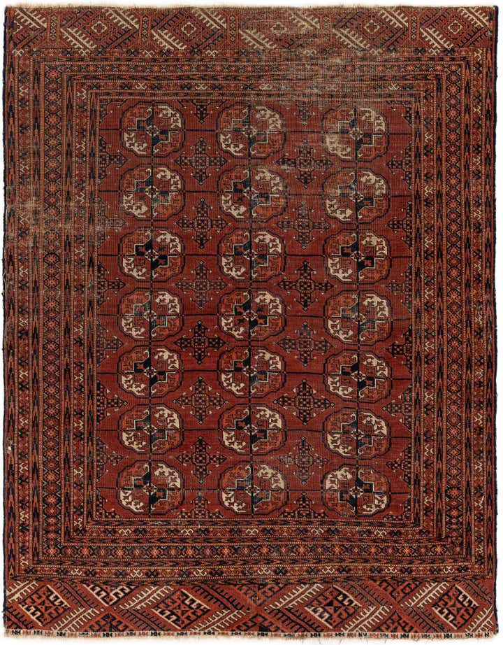 4' 4 x 5' 5 Hand Knotted Bokhara Oriental Wool Rug