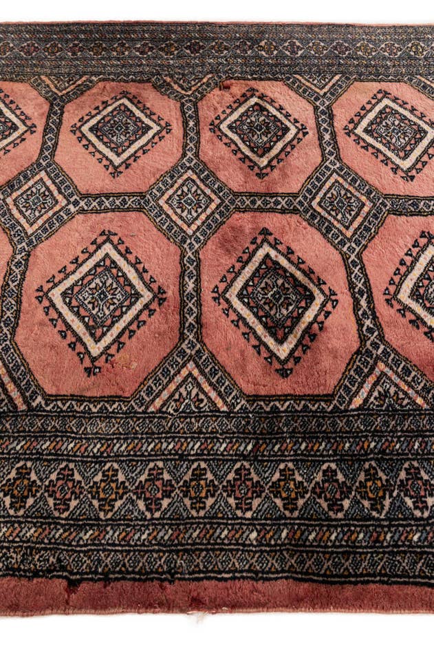 Detail image of 4' 2 x 6' 2 Hand Knotted Bokhara Oriental Wool Rug