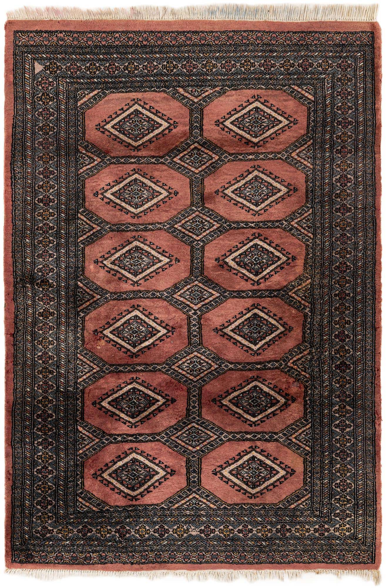 4' 2 x 6' 2 Hand Knotted Bokhara Oriental Wool Rug