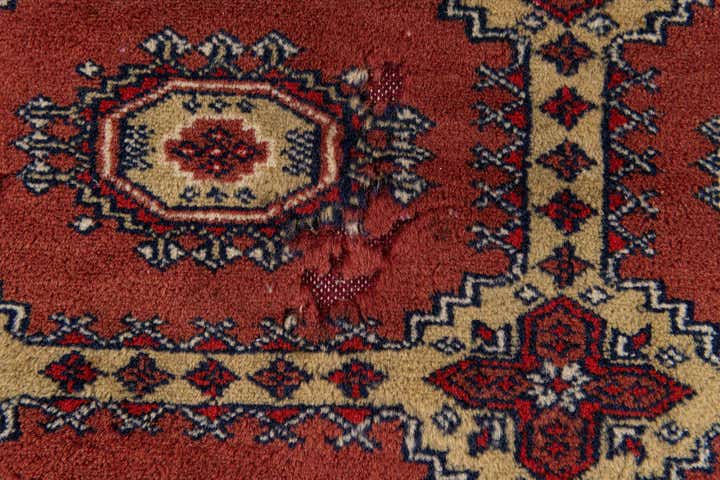 4' 1 x 6' 5 Hand Knotted Bokhara Oriental Wool Rug