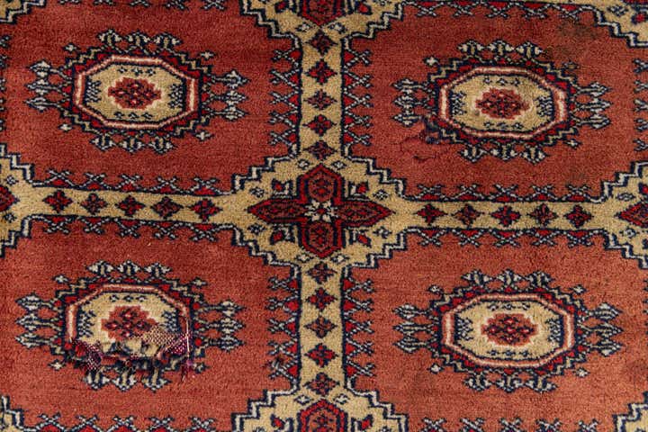 4' 1 x 6' 5 Hand Knotted Bokhara Oriental Wool Rug