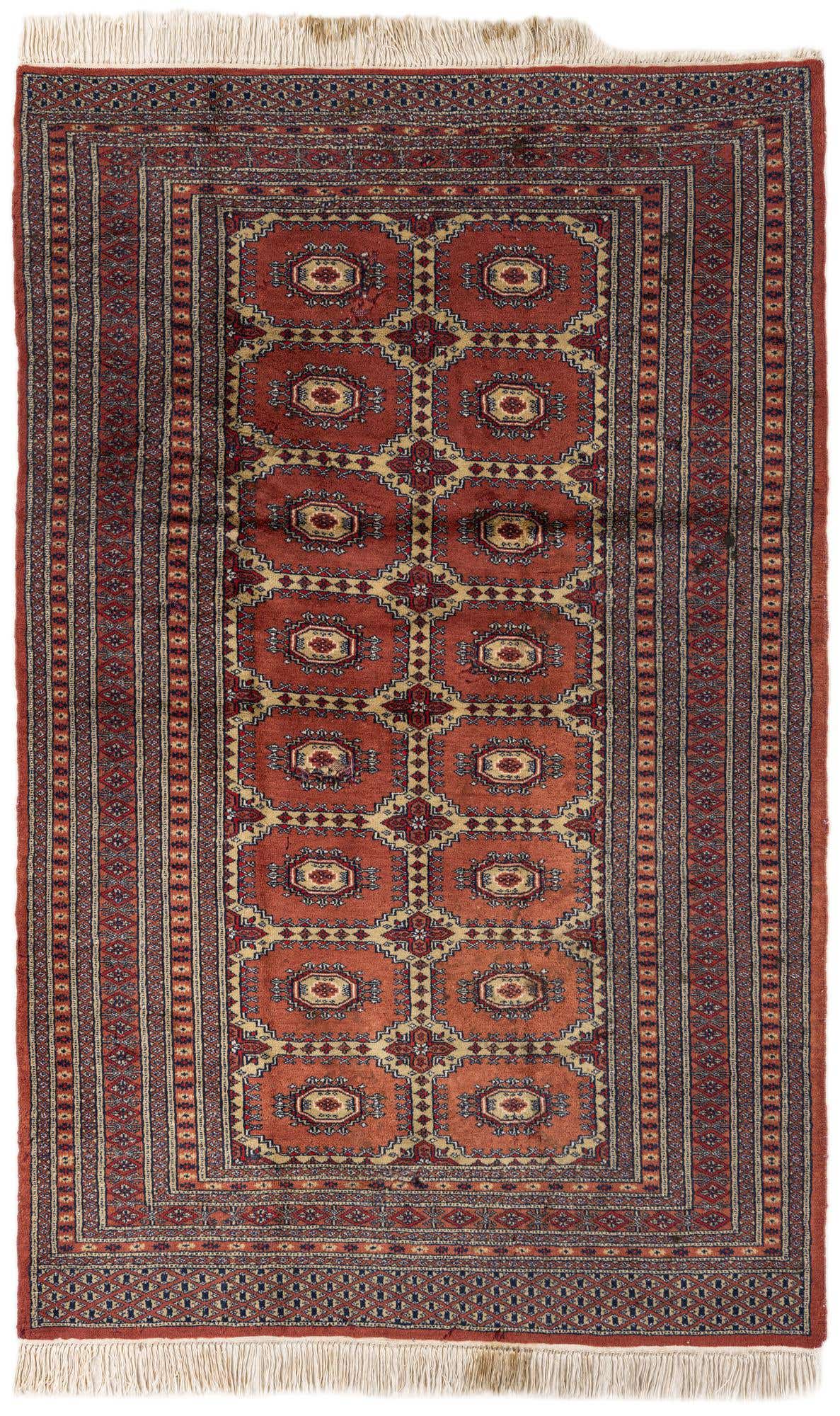 4' 1 x 6' 5 Hand Knotted Bokhara Oriental Wool Rug