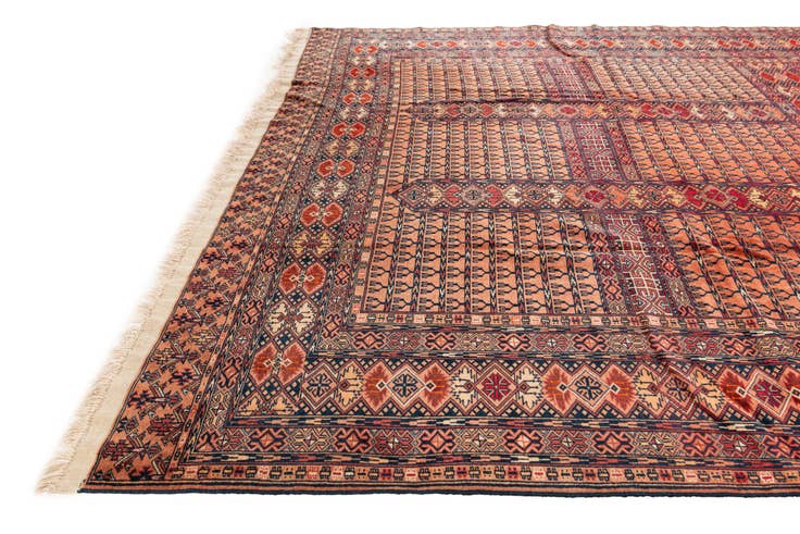 Detail image of 7' 6 x 10' 6 Hand Knotted Bokhara Oriental Wool Rug