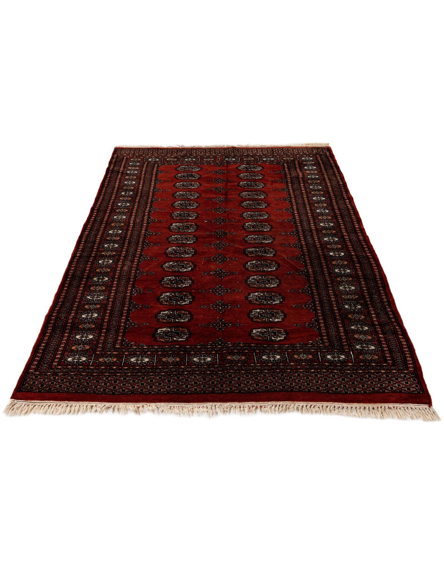 4' 1 x 6' 2 Hand Knotted Bokhara Oriental Wool Rug