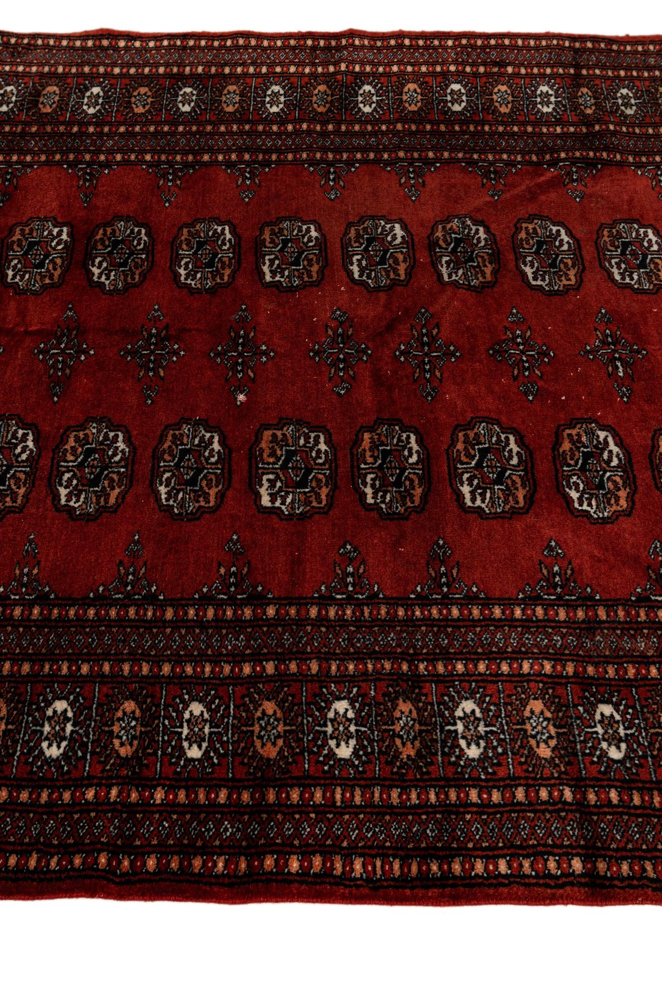 4' 1 x 6' 2 Hand Knotted Bokhara Oriental Wool Rug