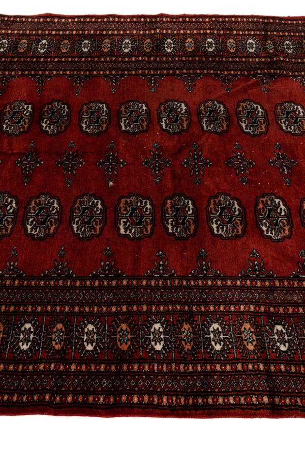 Detail image of 4' 1 x 6' 2 Hand Knotted Bokhara Oriental Wool Rug