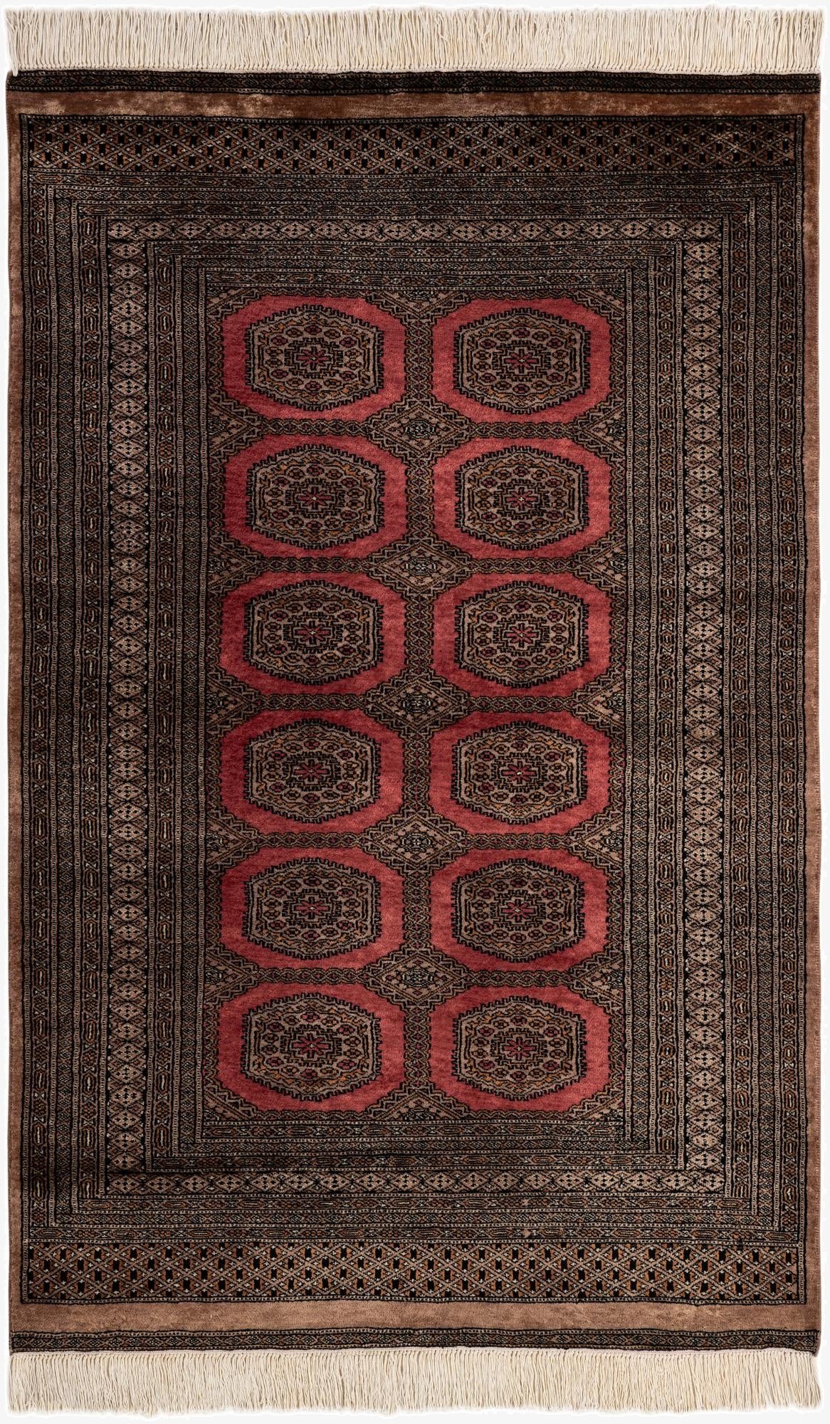 4' 2 x 6' 6  Hand Knotted Bokhara Wool Rug