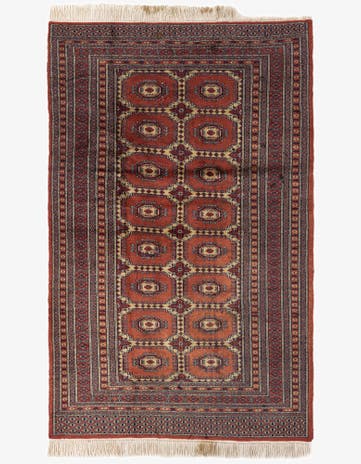 4' 1 x 6' 5 Hand Knotted Bokhara Oriental Wool Rug