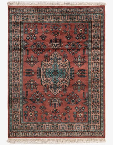 4' 4 x 6' Hand Knotted Bokhara Oriental Wool Rug