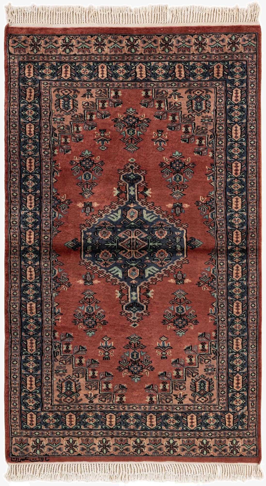3' 2 x 5' 3  Hand Knotted Bokhara Oriental Wool Rug