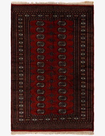 4' 1 x 6' 2 Hand Knotted Bokhara Oriental Wool Rug