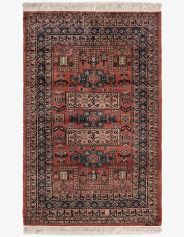 4' 5 x 6' 5 Hand Knotted Bokhara Wool Rug