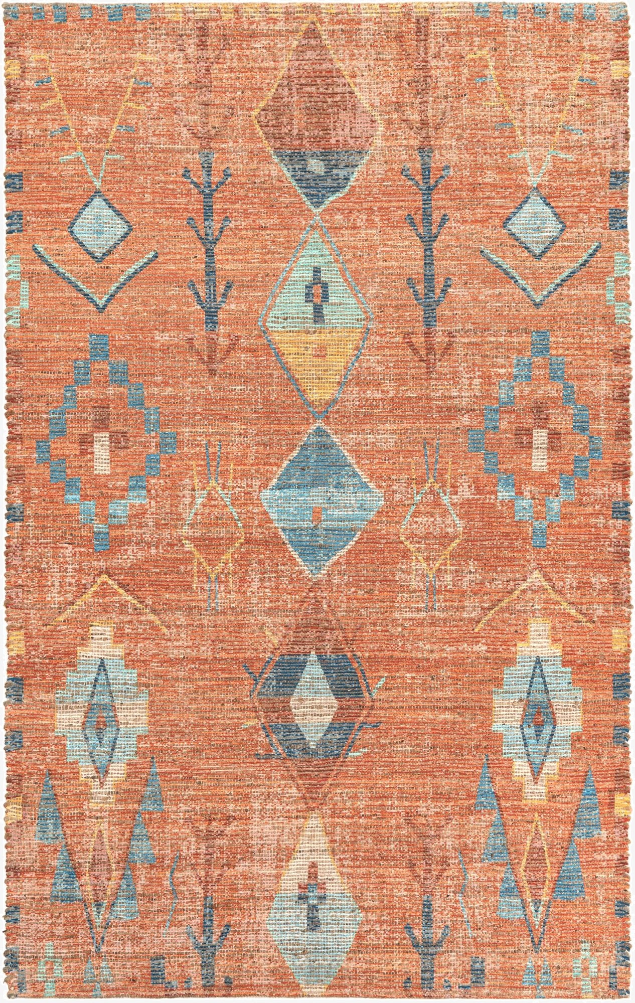 5' 1 x 8'  Hand Woven Chenille Jute Rug