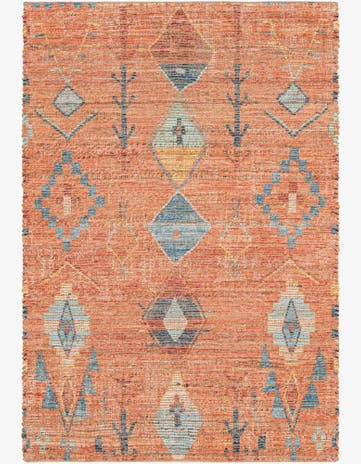 Rust Red Hand Woven Chenille Jute Rug