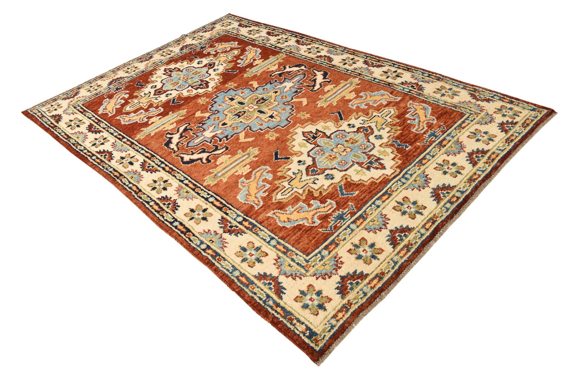 5' 8 x 8' 3 Hand Knotted Darya Wool Rug