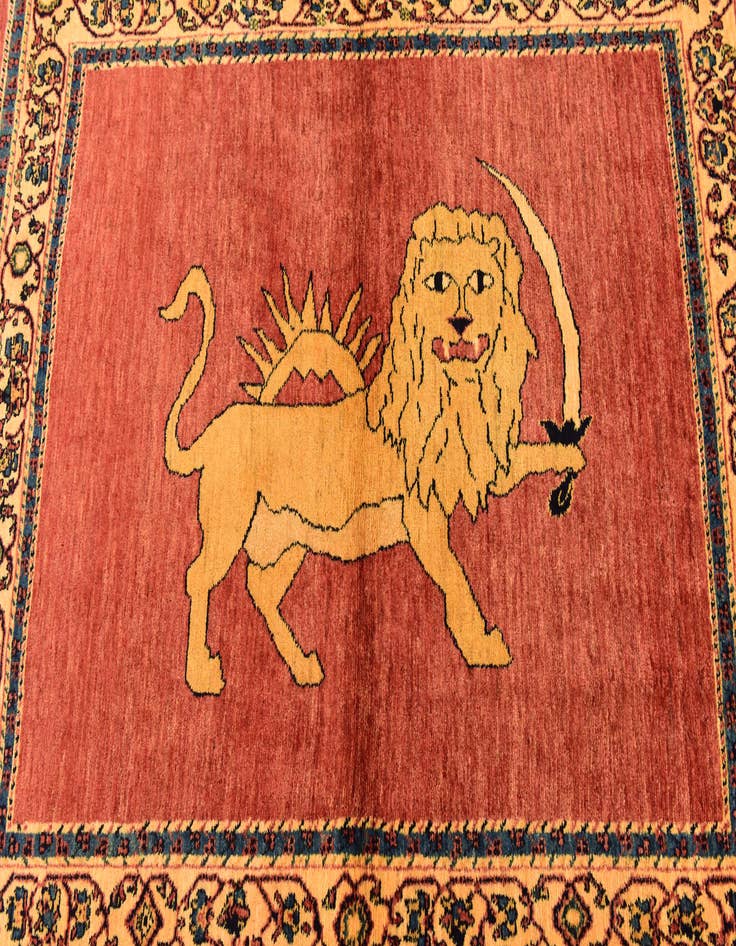 Detail image of 3' 10 x 5' 4 Hand Knotted Ghashghaei Persian Wool Rug