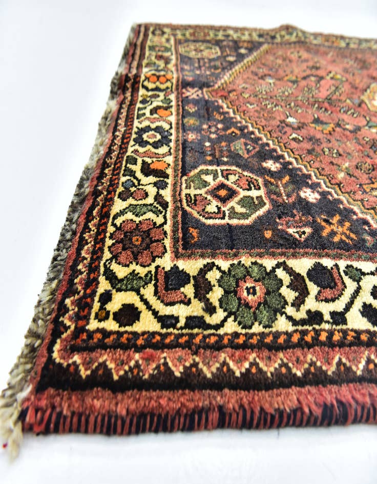 Detail image of 3' 8 x 5' 2 Hand Knotted Ghashghaei Persian Wool Rug