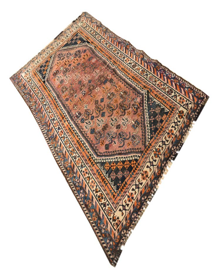 Detail image of 4' 4 x 7' 2 Hand Knotted Ghashghaei Persian Wool Rug