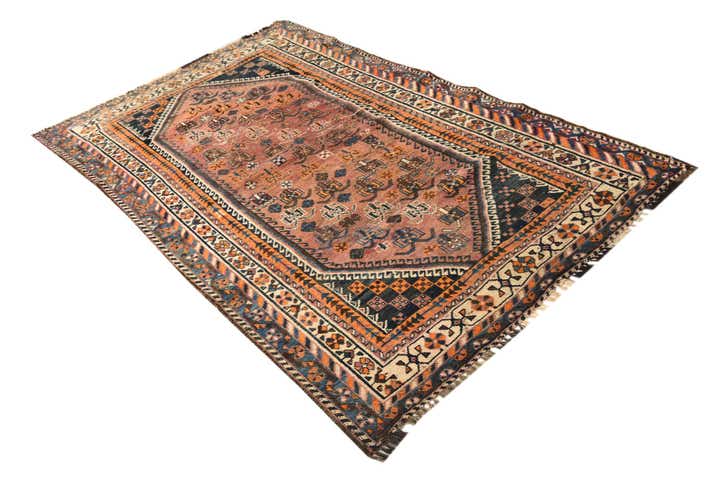 4' 4 x 7' 2 Hand Knotted Ghashghaei Persian Wool Rug