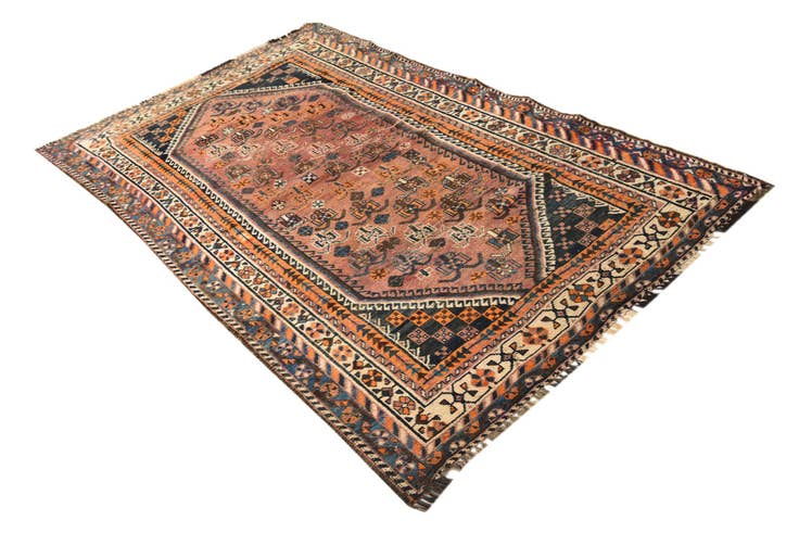Detail image of 4' 4 x 7' 2 Hand Knotted Ghashghaei Persian Wool Rug