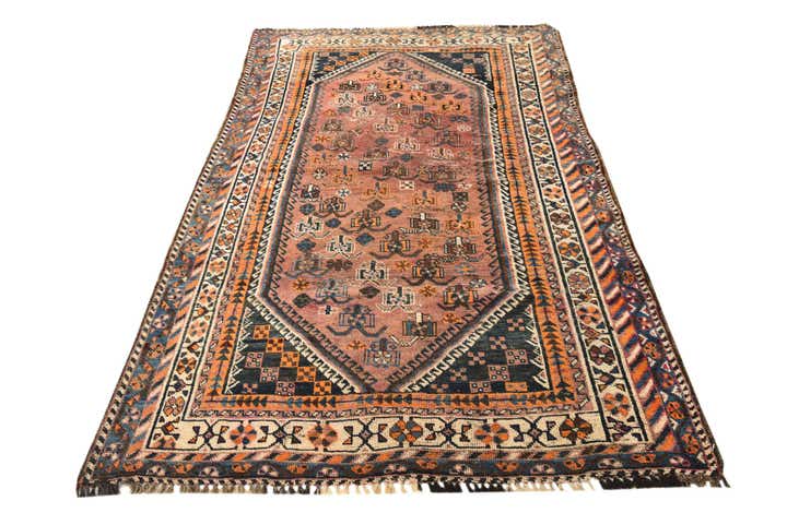 4' 4 x 7' 2 Hand Knotted Ghashghaei Persian Wool Rug