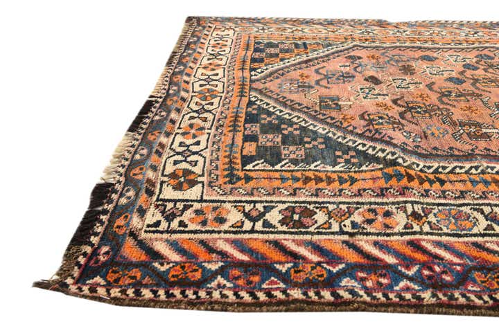 4' 4 x 7' 2 Hand Knotted Ghashghaei Persian Wool Rug
